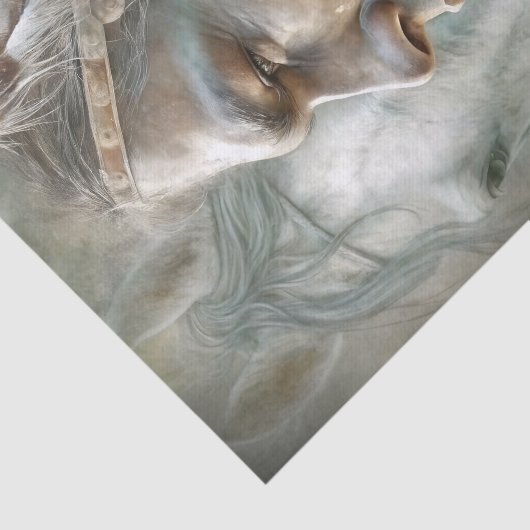 Native Warrior Profile & Horse Decoupage 薄葉紙 (詳細)