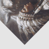 Native Woman & White Horse Headdress Decoupage 薄葉紙 (詳細)