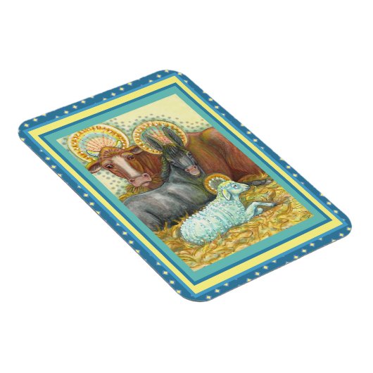 NATIVITY ANIMALS IN STABLE, OX, DONKEY & SHEEP マグネット (右側)