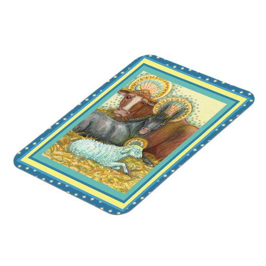 NATIVITY ANIMALS IN STABLE, OX, DONKEY & SHEEP マグネット (左側)