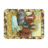 NATIVITY ANIMALS IN STABLE, OX, DONKEY & SHEEP マグネット (横)