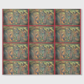 Nativity Baby Jesus Angel 3 Kings Detailed Image ラッピングペーパー (フラット)