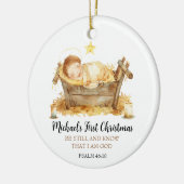 Nativity Bible Verse Baby's First Christmas セラミックオーナメント (左)