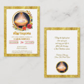Nativity Carol Service Christmas Invitation エンクロージャーカード (正面/裏面)
