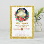 Nativity Carol Service Christmas Invitation シーズンカード (スタンド正面)