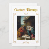 Nativity Christmas Blessings Religious  シーズンカード (正面/裏面)