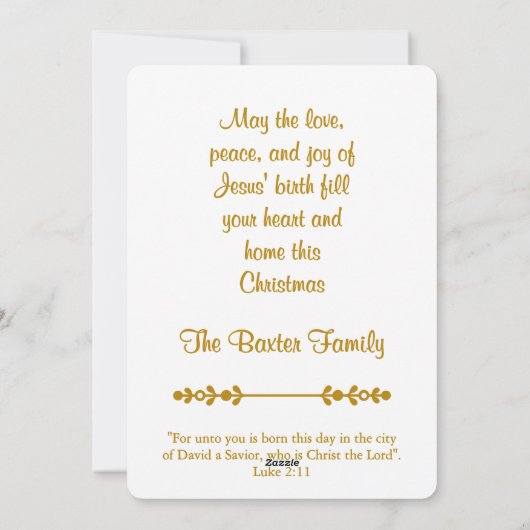 Nativity Christmas Blessings Religious  シーズンカード (裏面)