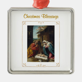 Nativity Christmas Blessings Religious Ornament メタルオーナメント