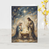 Nativity Christmas Card カード (黄色い花)