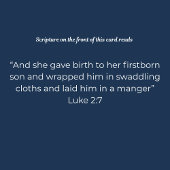 Nativity Christmas Card – Baby Jesus in the Manger カード