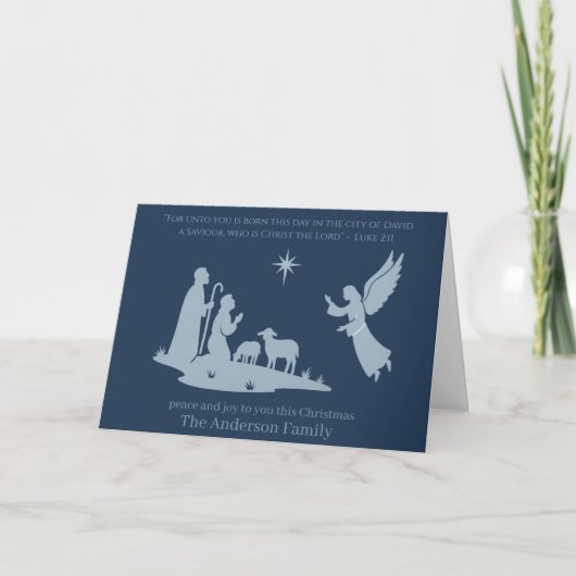Nativity Christmas Card – Born This Day a Savior カード (正面)