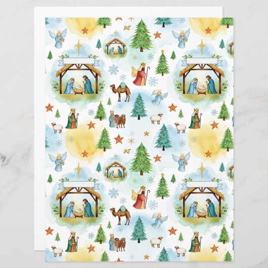 Nativity Christmas craft paper (正面/裏面)