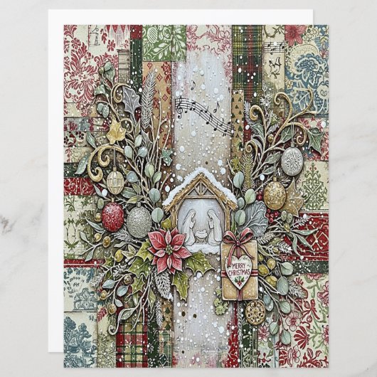 Nativity Christmas craft paper (正面/裏面)