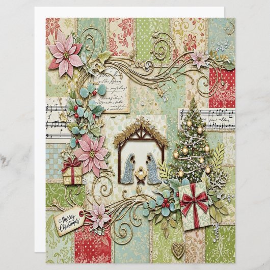 Nativity Christmas craft paper (正面/裏面)