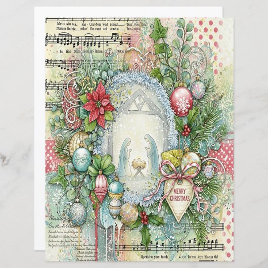 Nativity Christmas craft paper (正面/裏面)