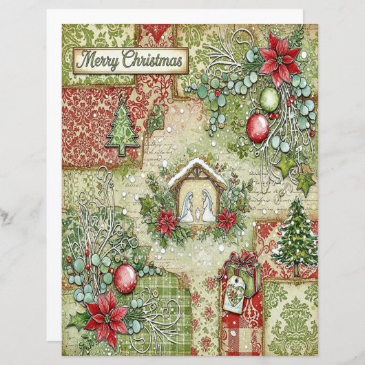 Nativity Christmas craft paper (正面/裏面)