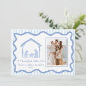Nativity Christmas Greeting, Holiday Family Photo シーズンカード (スタンド正面)