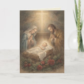 Nativity Christmas Holy Family Catholic シーズンカード (正面)