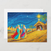 Nativity Epiphany Three Kings Christmas シーズンポストカード (正面/裏面)