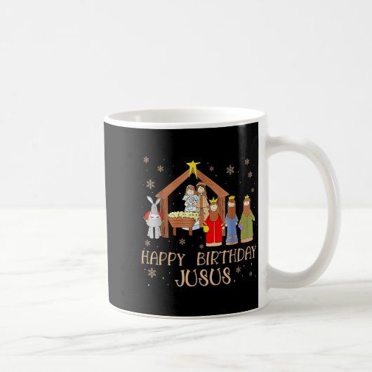 Nativity Happy Birthday Jesus Christmas Nativity C コーヒーマグカップ (右)