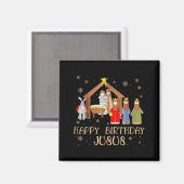 Nativity Happy Birthday Jesus Christmas Nativity C マグネット (正面/裏面)