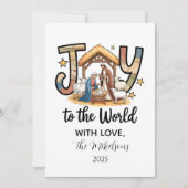 Nativity Joy to the World Christmas シーズンカード (正面)