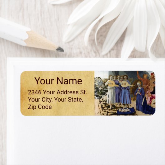 NATIVITY OF JESUS, ANGELS by PIERO DELLA FRANCESCA ラベル (インサイチュ)