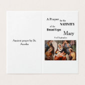 Nativity of the Blessed Virgin Mary Prayer Card (外部フラット)