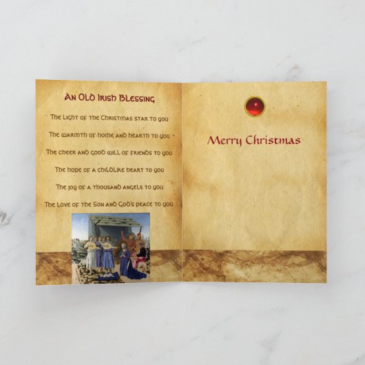NATIVITY Old Irish Christmas Blessing Parchment  シーズンカード (内部)