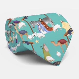 Nativity on Blue Tie ネクタイ