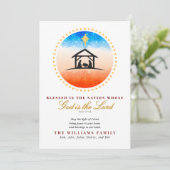 Nativity Patriotic American Christmas Psalm 33:12 シーズンカード (スタンド正面)