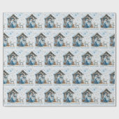 Nativity Personalize Name Baby Jesus Christmas ラッピングペーパー (フラット)