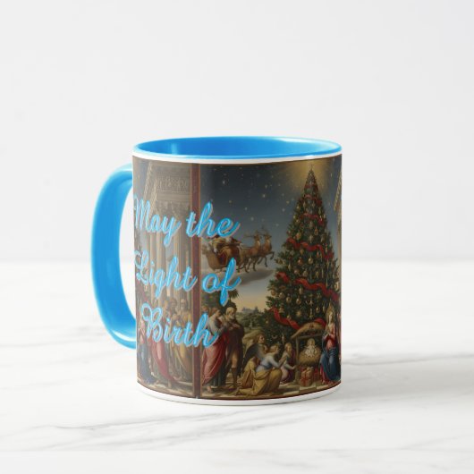 Nativity Santa Combo Christmas Coffee Mug マグカップ (正面左)