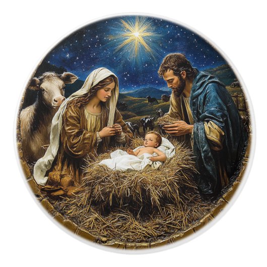 Nativity Scene セラミックノブ (正面)