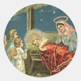Nativity Scene Bethlehem Ster Sticker ラウンドシール