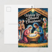 Nativity Scene Christmas Greeting ポストカード (正面/裏面)