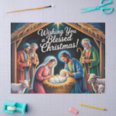 Nativity Scene Christmas Greeting 薄葉紙 (クラフト)