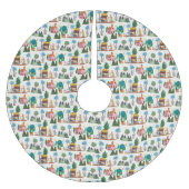 Nativity Scene Ecru Hand drawn Christmas ブラッシュドポリエステルツリースカート (正面)