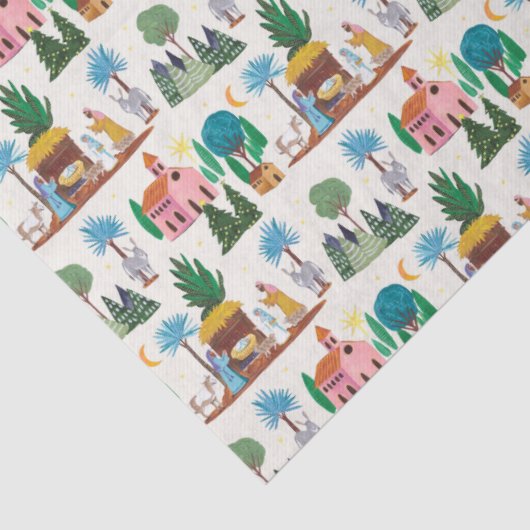 Nativity Scene Ecru Hand drawn Christmas 薄葉紙 (詳細)