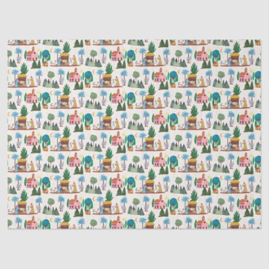 Nativity Scene Ecru Hand drawn Christmas 薄葉紙 (正面)