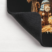 Nativity Scene Faux Yarn Crochet Jesus Christmas R マウスパッド (コーナー)