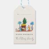 Nativity Scene Hand drawn Christmas ギフトタグ (正面)