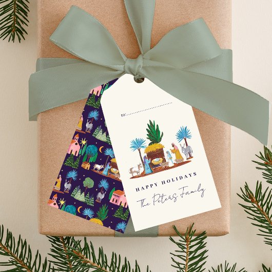 Nativity Scene Hand drawn Christmas ギフトタグ