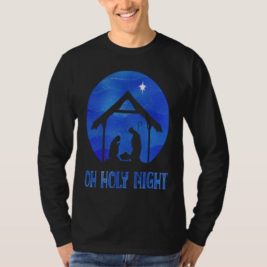 Nativity Scene Jesus Born Christian Family Matchin Tシャツ (正面)