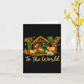 Nativity Scene Joy To The World – Christmas Faith  カード (黄色い花)