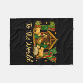 Nativity Scene Joy To The World – Christmas Faith  フリースブランケット (正面(横))