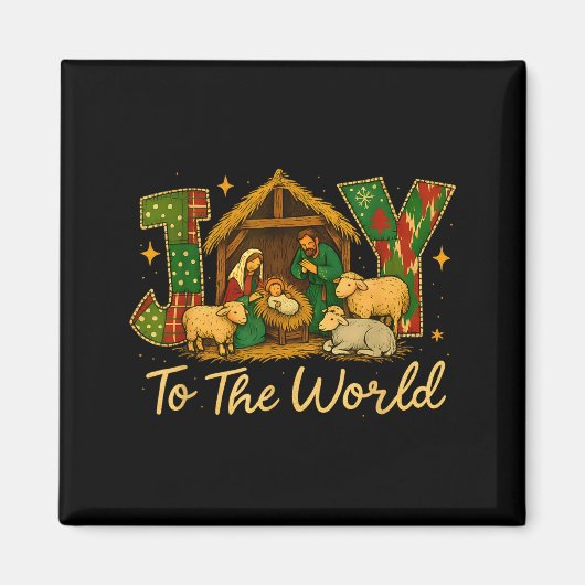 Nativity Scene Joy To The World – Christmas Faith  マグネット (正面)