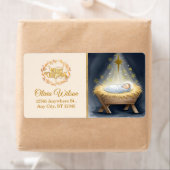 Nativity Scene "Merry Christmas" ラベル (インサイチュ)