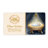 Nativity Scene "Merry Christmas" ラベル (正面)