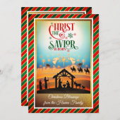 Nativity Scene "Merry Christmas & Happy New Year" シーズンカード (正面/裏面)